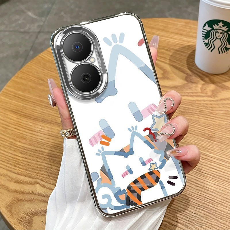 Imamura Dành Cho OPPO A2X Ốp Lưng Hoạt Hình Mèo Đáng Sợ All-Round 4-Corner Chống Rơi Ốp Lưng Điện Th