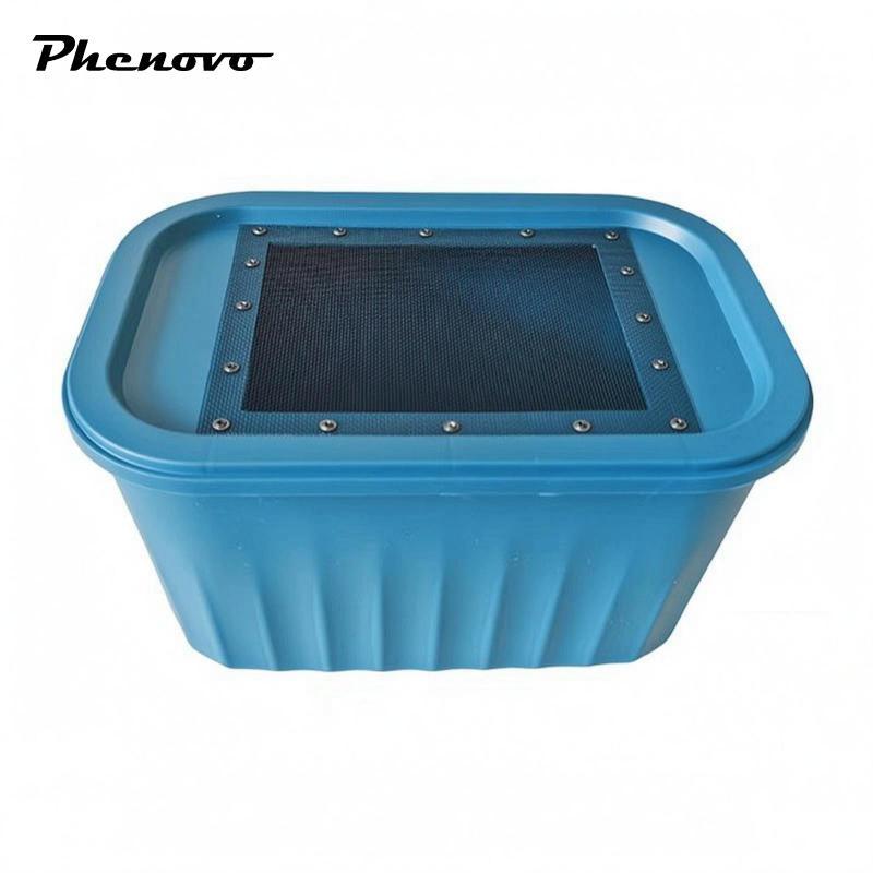 Hộp nhân giống giun chống thoát hiểm Hộp trang trại giun nhựa màu xanh Dây buộc kim loại