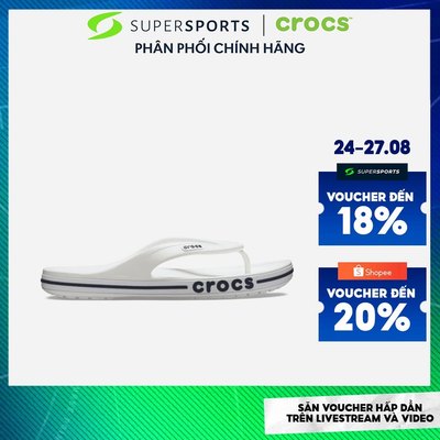 Dép Xỏ Ngón Unisex Crocs Bayaband - Trắng - 205393-126 ADS06 LS200