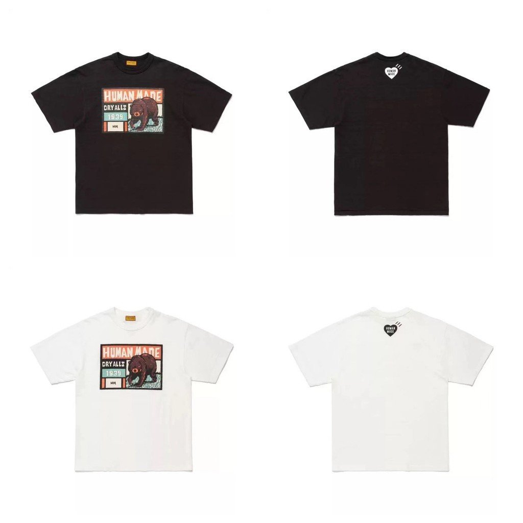 JHQP Spot Goods [Daily Order]HUMAN HM Japanese-style bamboo cotton short-sleeve shirt T Cute cartoon