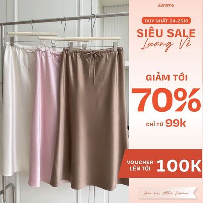 Chân váy lụa Sina Skirt dành cho mẹ bầu và sau sinh chất liệu lụa cao cấp thiết kế BY L'AMME