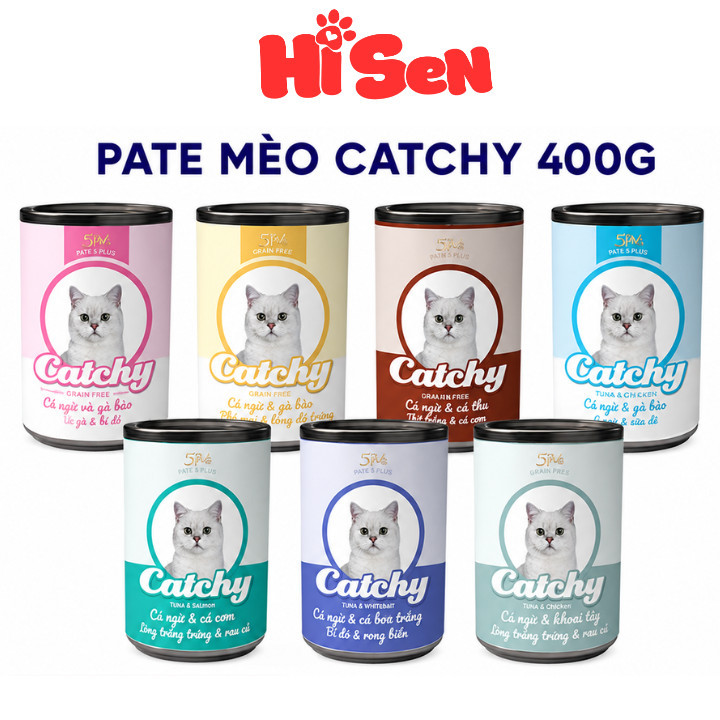 Pate Catchy lon 400g cho mèo mọi lứa tuổi Pate lon cho mèo Catchy giá tiết kiệm