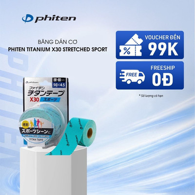 Băng Dán Cơ Thể Thao Phiten Titanium Tape X30 Stretched Sport 5cm x 4.5m hỗ trợ cơ thể vận động ổn định