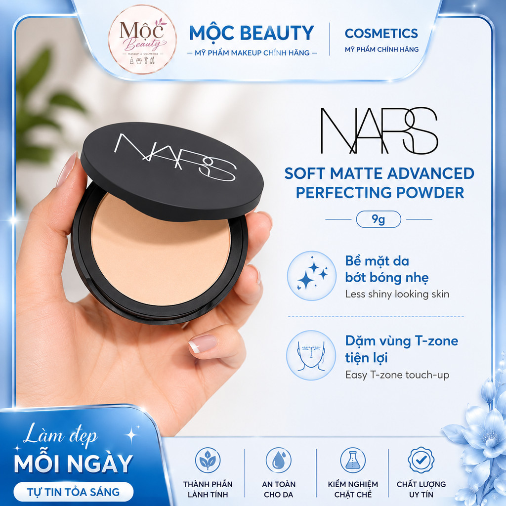 【Chính Hãng】Dặm T-zone với NARS Soft Matte Powder 9g | Mịn nhẹ, giảm bóng