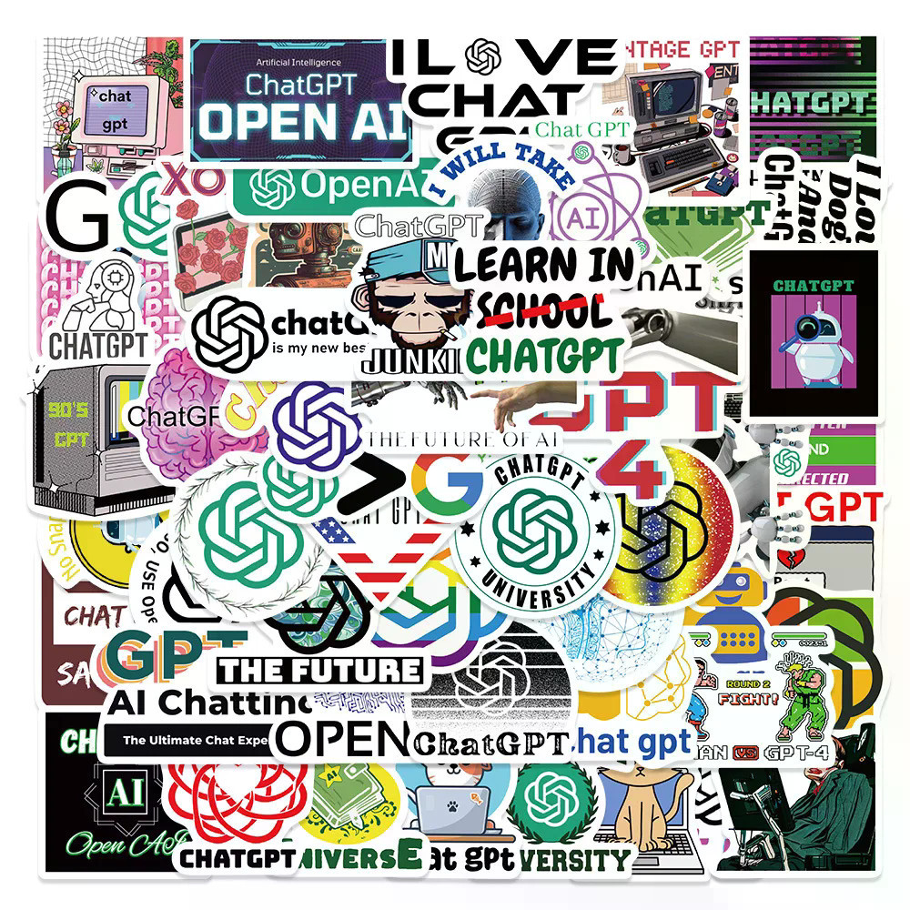 Bộ 50 Nóng AI Logo Trò Chuyện GPT Dán Công Nghệ Thẩm Mỹ OpenAI Đề Can Cho Điện Thoại Laptop Hành Lý 