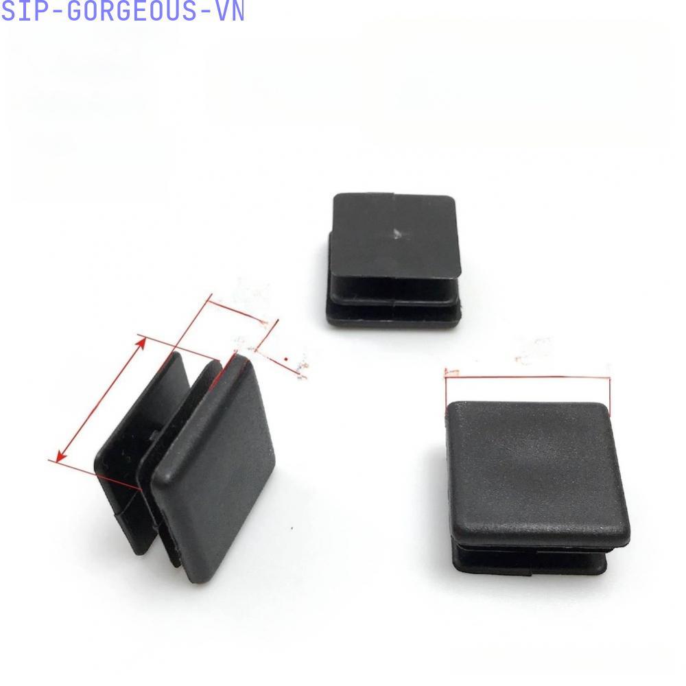 [FUXIN]Black Plastic Pipe Cover 25x10mm Square End Cap for Sealing Gym Equipment Tubing