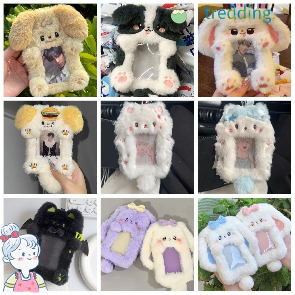 TREDDING491 Hộp Đựng Thẻ Ảnh, Thẻ Photocard Đa Năng Thỏ / Chó / Mèo, Phim Hoạt Hình Sang Trọng Thỏ T