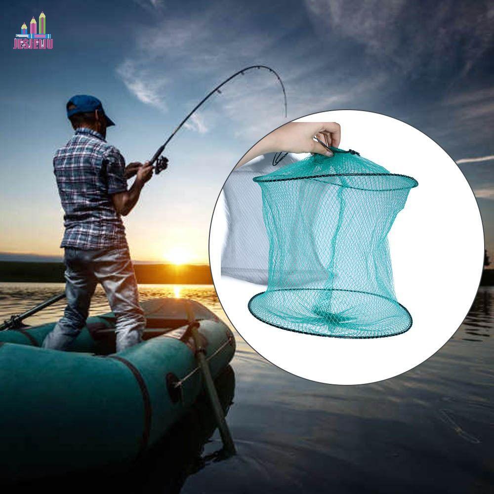 JESJELIU Lồng Câu Nylon 3 Lớp Bẫy Cá Bẫy Lưới Bảo Vệ Cá 2 Lớp Bẫy Cua Lưới Bẫy Cá Lưới Có Thể Gập Lạ