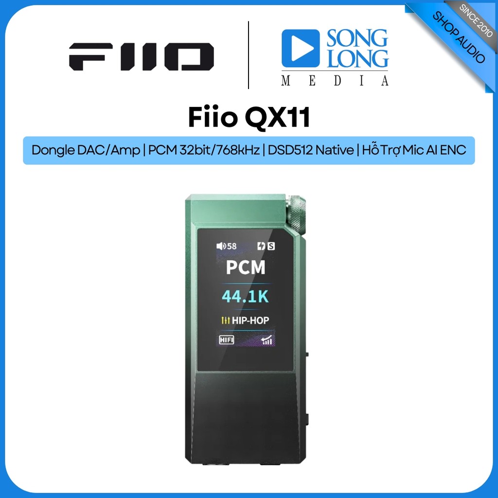 Thiết bị giải mã âm thanh Dongle Dac/Amp Fiio QX11 - Hãng Chính Hãng - Songlongmedia