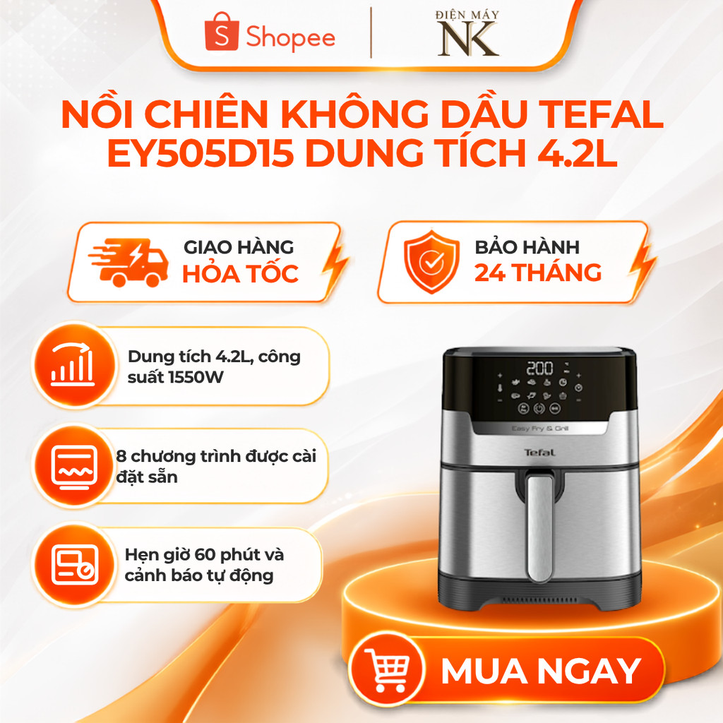 Nồi chiên không dầu Tefal EY505D15 | 4.2 Lít  - Bảo Hành 24 Tháng