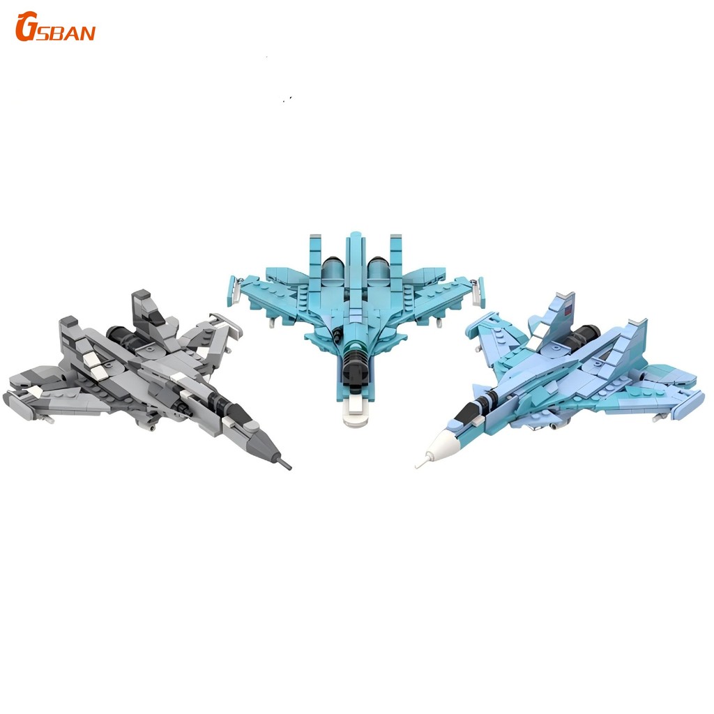 Sukhoi Su33D Su27UB Su34 Flanker Fighter Khối Xây Dựng Trẻ Em Khối Xây Dựng Quà Tặng 311 Chiếc MOC