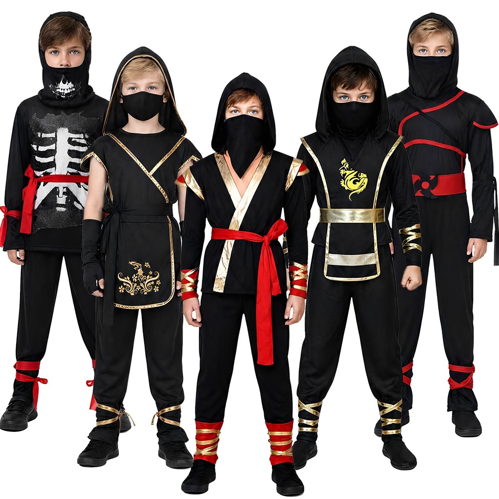 Halloween Ninja COS Trang Phục Ninja Nhật Bản Trang Phục Trẻ Em Ninja Cosplay Samurai Hiệu Suất Quần