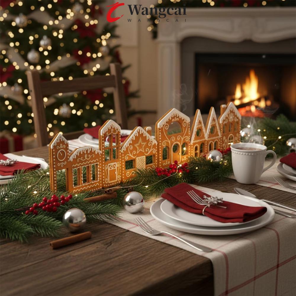 WANGMCAI Giáng sinh Gingerbread House Tông, DIY với dây đèn Gingerbread House Set Trang trí bàn làm 
