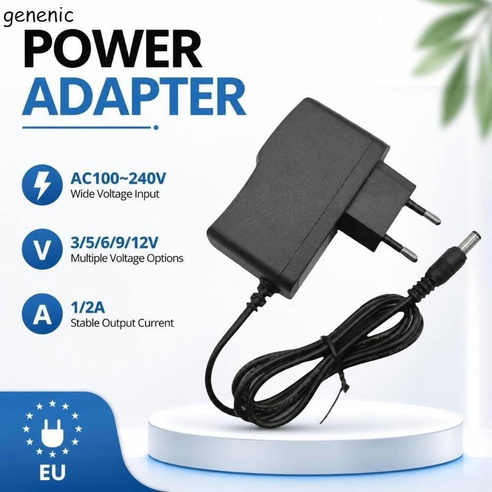 Bộ nguồn GENENIC, Bộ chuyển đổi nguồn AC100 ~ 240V 3V1A 5V2A 6V1A, EU EU 5.5 * 2.5mm 9V1A 12V2A Bộ c
