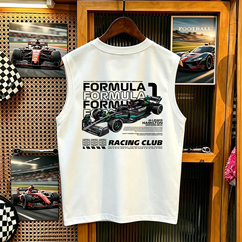 Hamilton Racing Kỷ Niệm In Hình Không Tay Phong Cách Thường Ngày Mỹ 100% Cotton Cao Cấp Rời Nam Thể Thao Mùa Hè Áo Vest Top