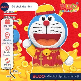  Siêu to 80cm Đồ Chơi Lắp Ráp Mô Hình Doraemon Doremon Trung Hoa Sườn Sám Đội Nón Cam Cỡ Lớn 1m 100cm 1m 