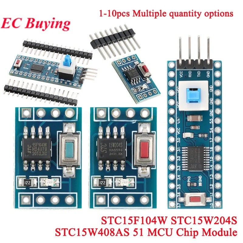 1-10 chiếc STC15F104W STC15W204S STC15W408AS 51 Chip đơn Hệ thống mô-đun vi điều khiển lõi Bảng phát