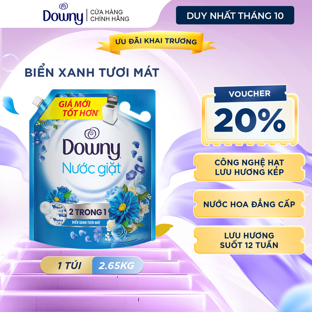 Nước giặt Downy túi 2.65kg Biển xanh tươi mát