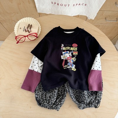 Set Thu Đông Áo Thun Tay Dài Hoạt Hình Quần Jogger Bé Gái 1-8 Tuổi MINTSCLOSET Quảng Châu - GA2457