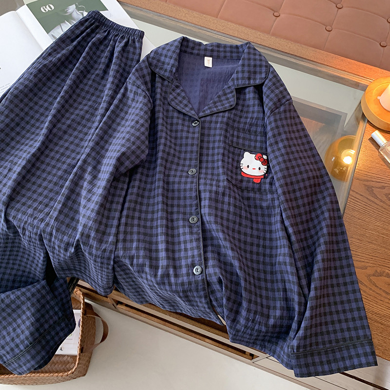 Đồ ngủ nữ mềm mại Thoải mái Pijama dài tay Công chúa Thục nữ Kiểu Nhật Phong cách Bộ đồ ngủ 8917