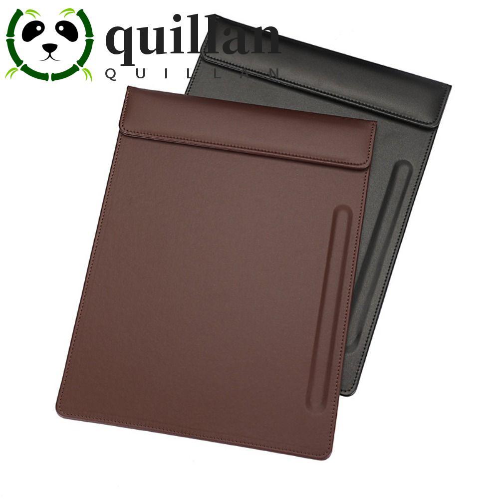 Thư mục giấy QUILLAN, Bảng viết bằng da PU, Hộp đựng bút di động A4 chống nước Thư mục kẹp thư mục g