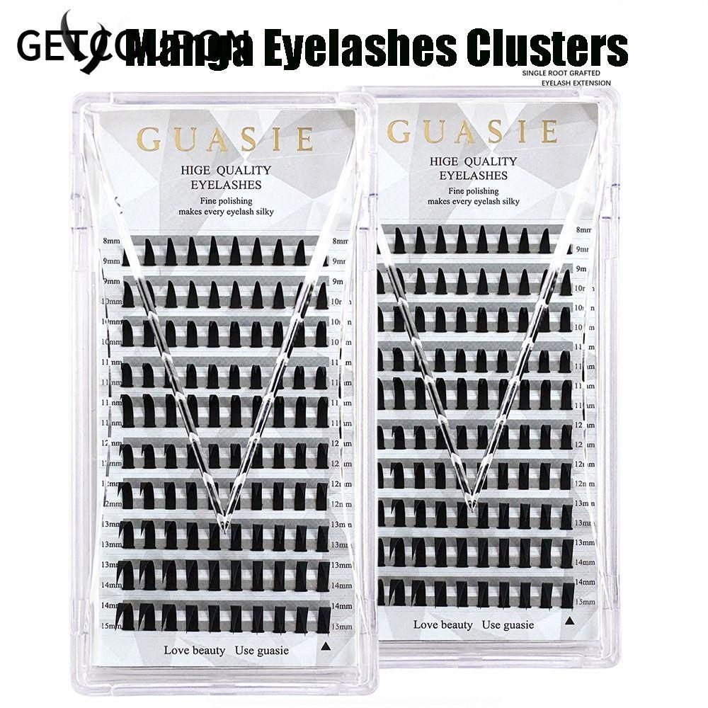 GETCOUPON Manga Lông Mi Cụm, Baddie Anime Volume Spiky Cụm Lông Mi, 10 Hàng 8-15mm C Curl Handmade C