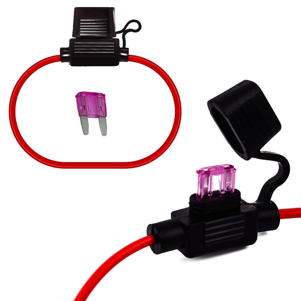 Bộ giá đỡ cầu chì nội tuyến chống nước VANSIHO 18AWG (2 gói) với cầu chì Mini 3A - Xếp hạng IP65, dà