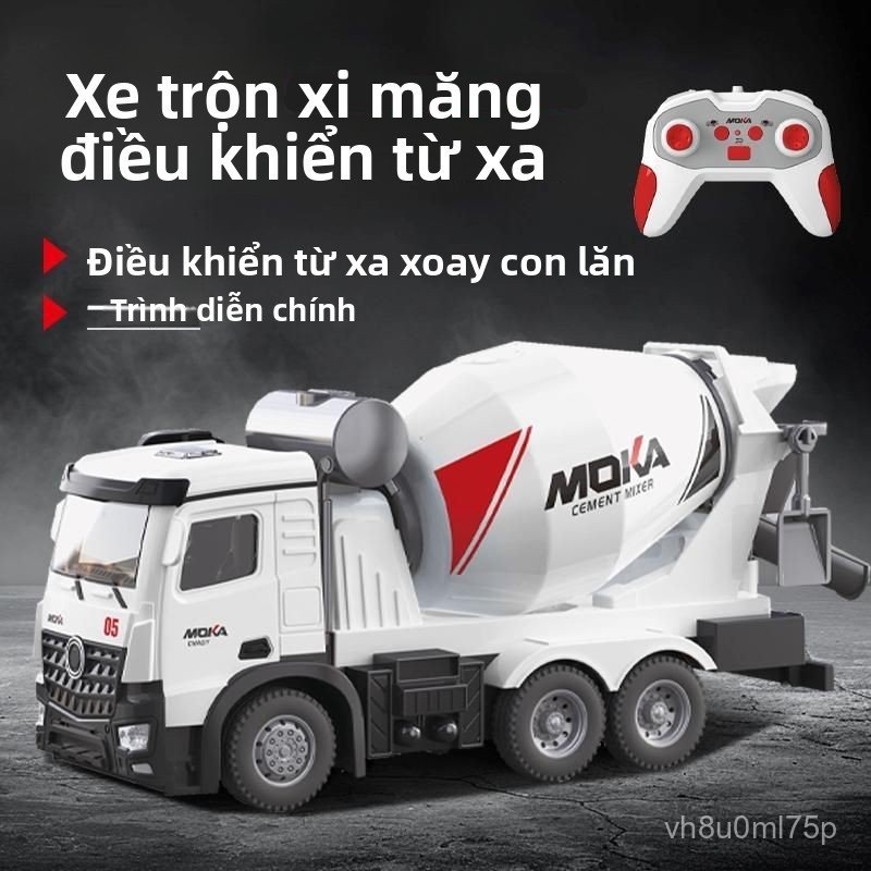 Xe ben điều khiển từ xa, xe trộn bê tông, xe thu gom rác, xe ben đồ chơi điện mô phỏng có thể sạc lạ