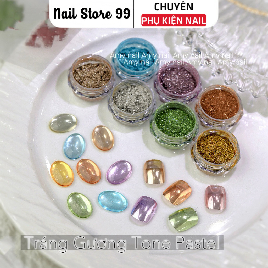 Tráng gương nail tone màu pastel nhẹ nhàng tiệm đồ nail 99 - NAILSTORE 99