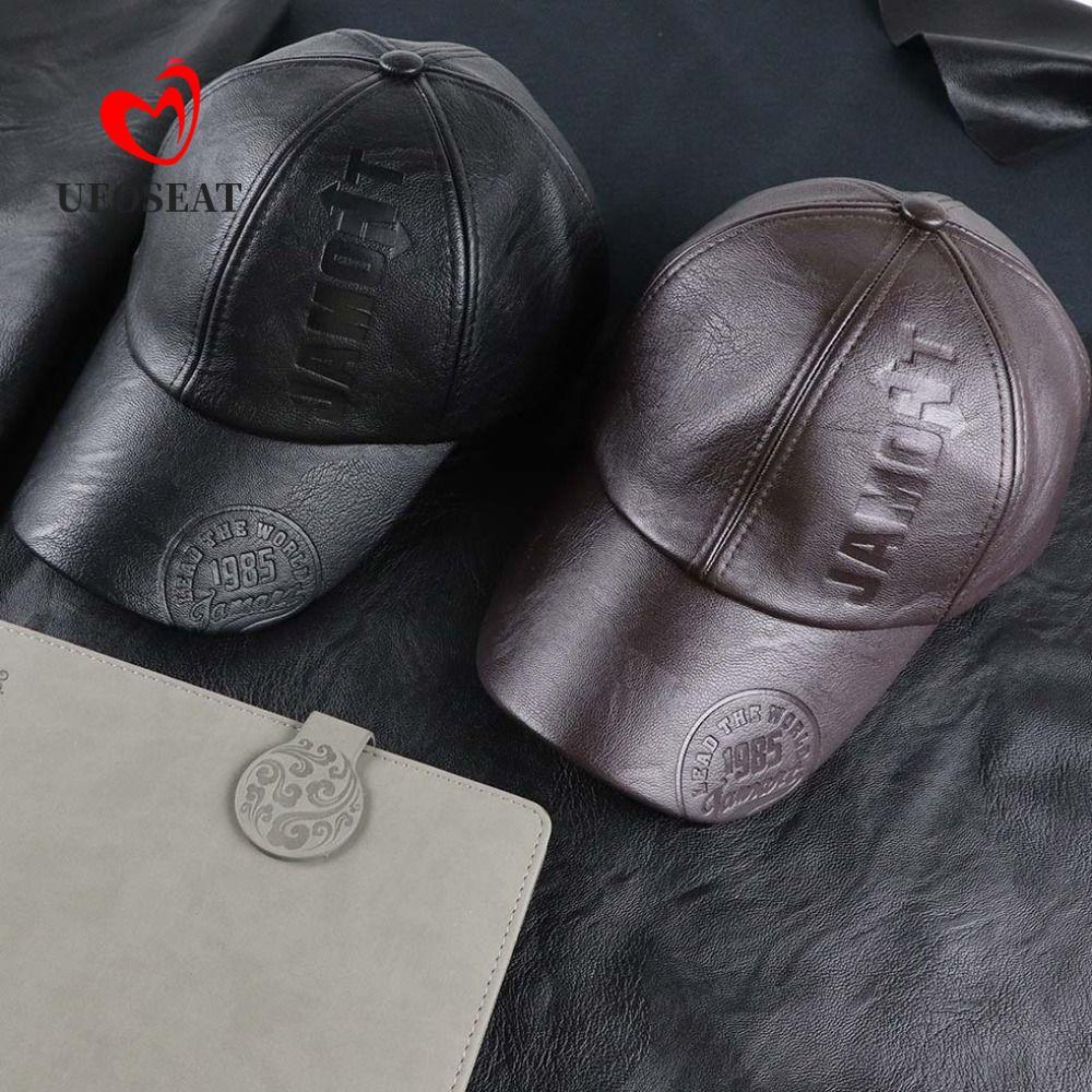 Mũ bóng chày bằng da UEOSEAT Snapback Mũ bố ấm áp mùa đông