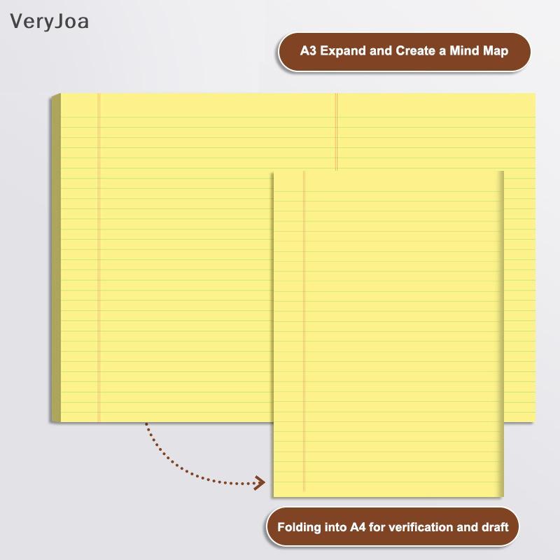 [Rất] 50 tờ Thiêned A3 A3 Notebook Lập kế hoạch tư duy có thể xé được Giấy dự thảo Học sinh Viết Giấ