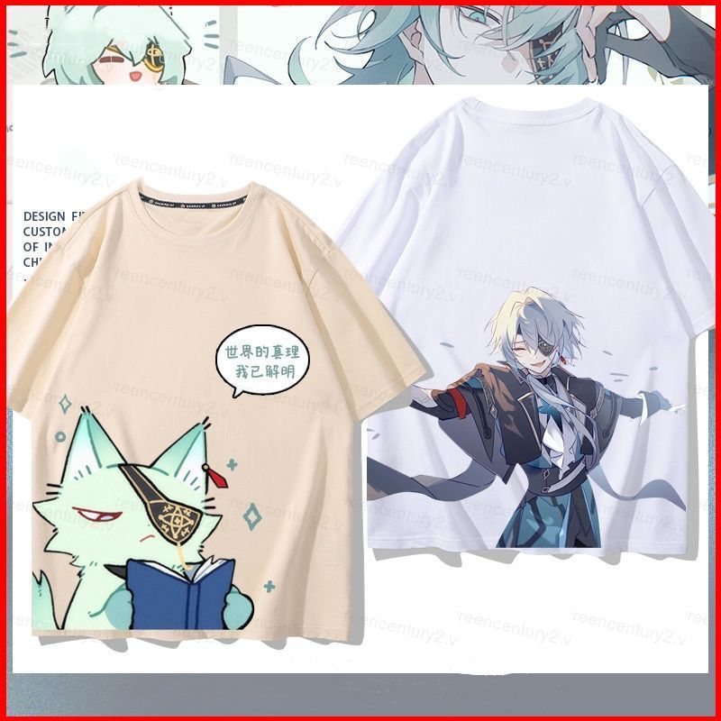 Honkai Star Rail tee game Anaxa Áo thun Anaxagoras anime tay ngắn