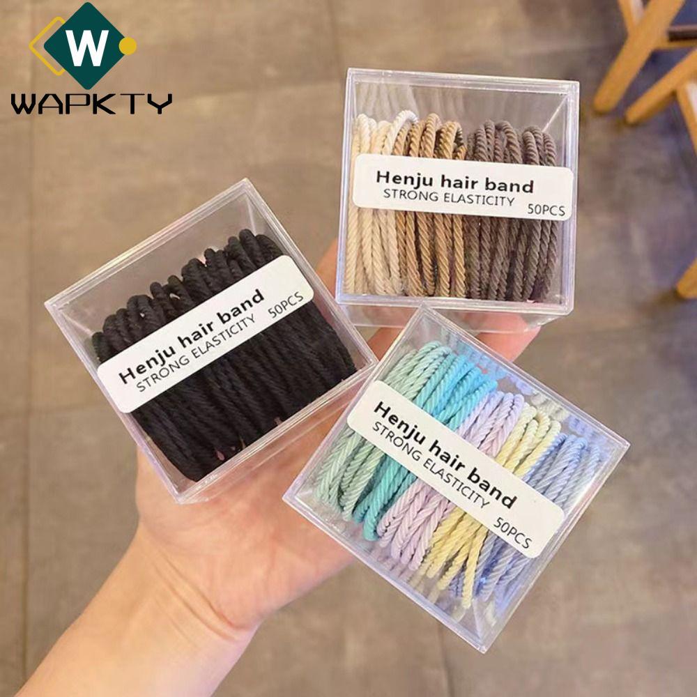 WAPKTY 50 Dây buộc tóc, Dây buộc tóc chéo co giãn mạnh, Dây buộc tóc màu kẹo
