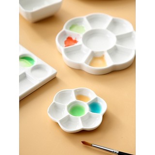khay pha màu bằng sứ - palette pha màu