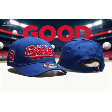 Phiên bản cổ điểnAtlanta Braves Throwback 9TWENTY màu xanh thêu mặt có thể điều chỉnh Mũ Snapback th