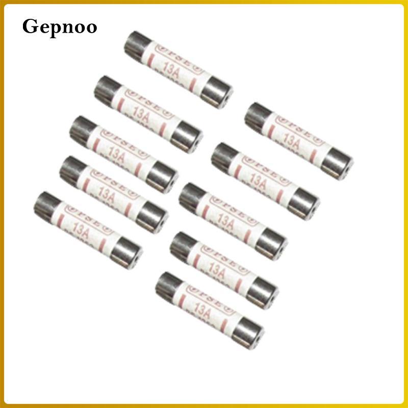 10x Cầu Chì Gốm Cầu Chì Ống BS1362 13A Điện Gia Đình Văn Phòng Chính Cắm