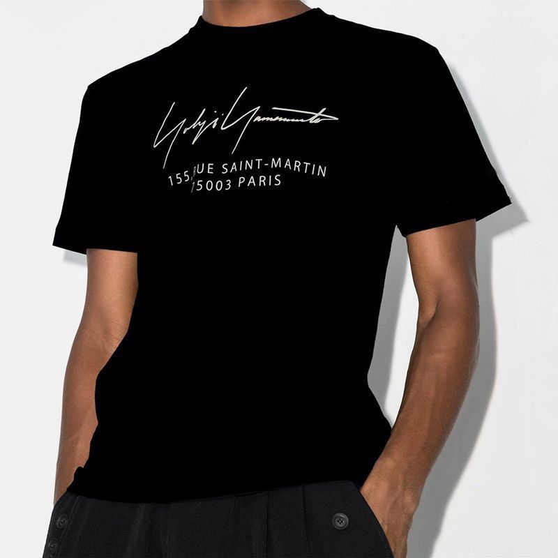 Y-3 Yohji Yamamoto Yohji Yamamoto Chữ Khẩu Hiệu In Hình Nam Tay Ngắn Thường Ngày Rời Nửa Tay Áo Thun