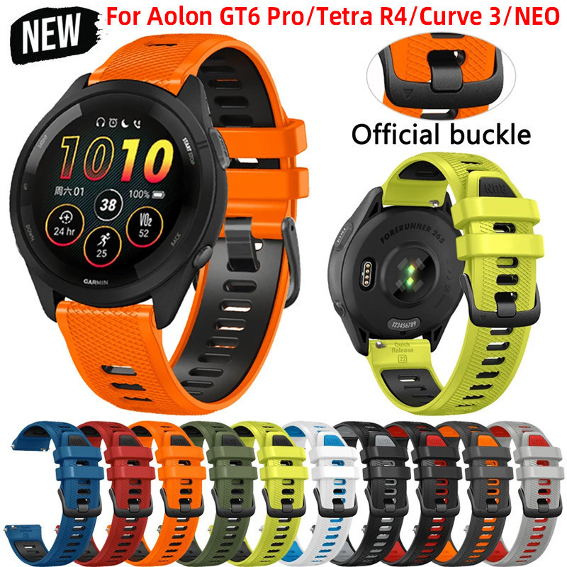 Dây đeo silicon mềm 22mm cho Aolon GT6 Pro Tetra R4 Curve 3 Ultra 2 NEO GPS Navi R3 Ultra Prime X Oc