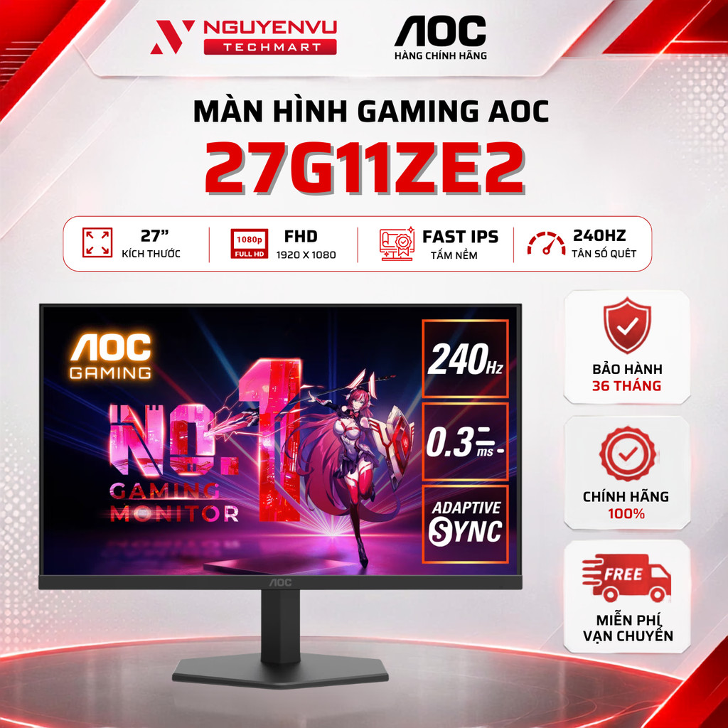 Màn Hình Gaming AOC 27G11ZE2 27 inch ( FHD/IPS/240Hz/0.3ms ) - Hàng Chính Hãng