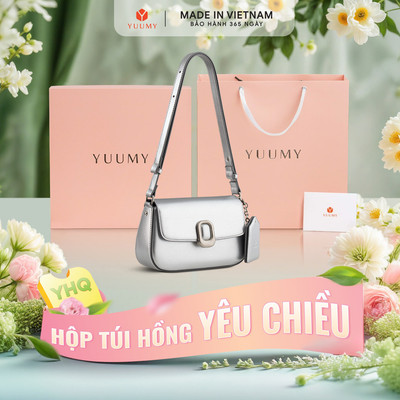 Bộ hộp quà YUUMY (Túi đeo chéo nữ YUUMY YN312 + Hộp quà YHQ2 + Túi giấy YTG2 + Túi rút BVR3838 + Thiệp cảm ơn YBT1)