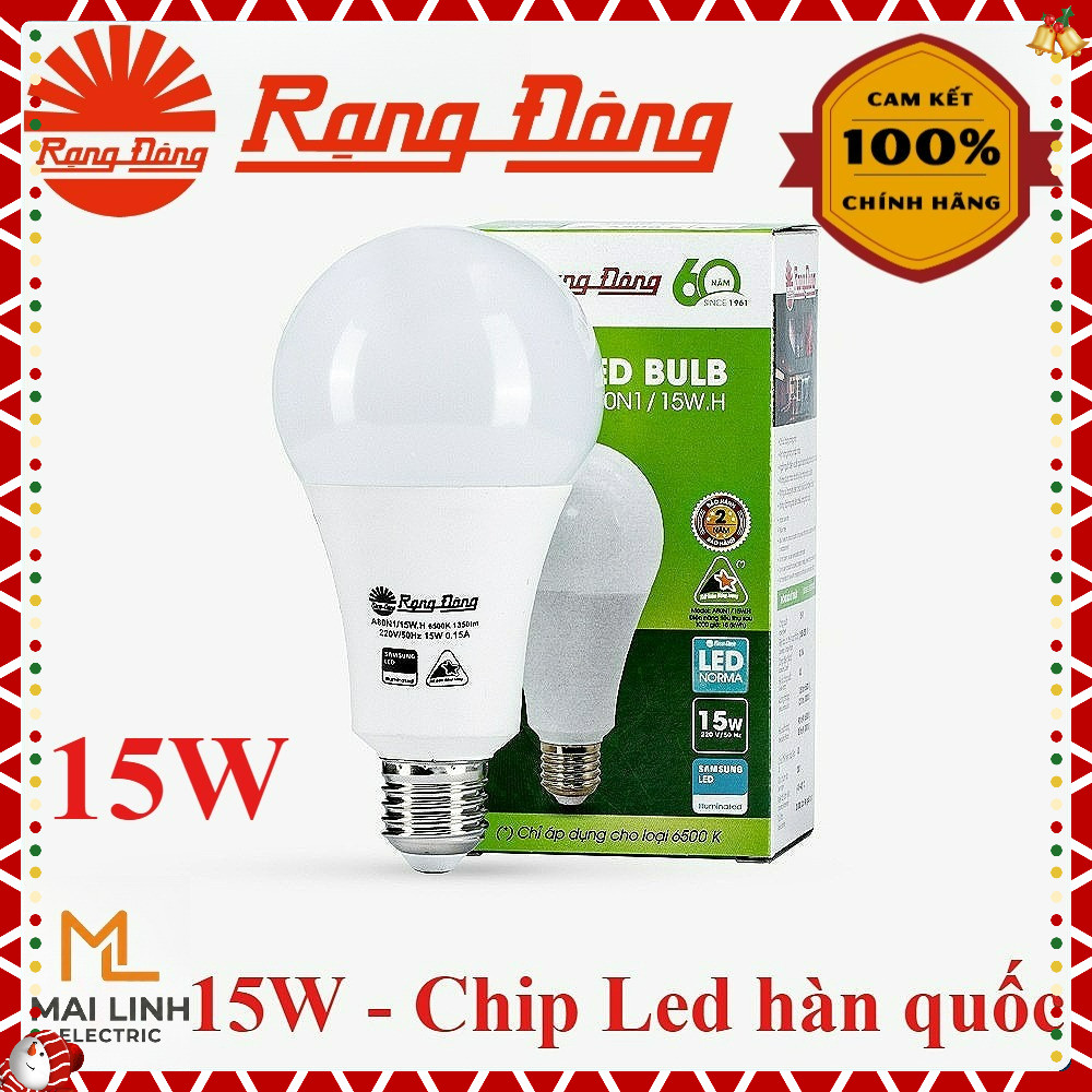 Bóng đèn Led bulb tròn 15W Rạng Đông - Đui E27, siêu sáng, tiết kiệm điện MODEL Bulb-15W