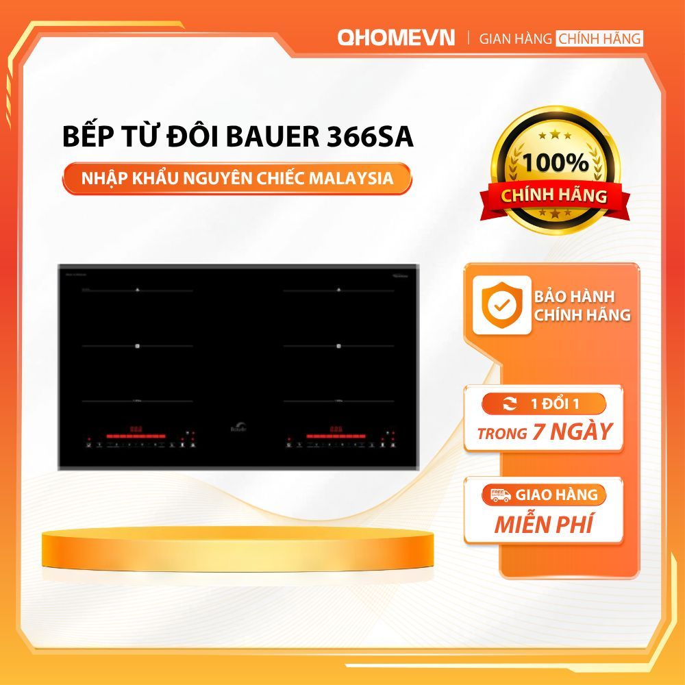 Bếp từ đôi Bauer BE 366SA Bếp điện từ âm Inverter tiết kiệm điện Nhập khẩu nguyên chiếc Malaysia | H