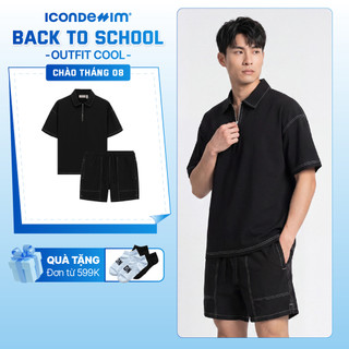 Set Đồ Ngắn Nam ICONDENIM Edgestitch, Vải Dù Form Boxy SEID0105