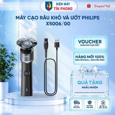 Máy Cạo Râu Khô Và Ướt Philips X5006/00, An Toàn Cho Da - Bảo Hành Chính Hãng 2 Năm