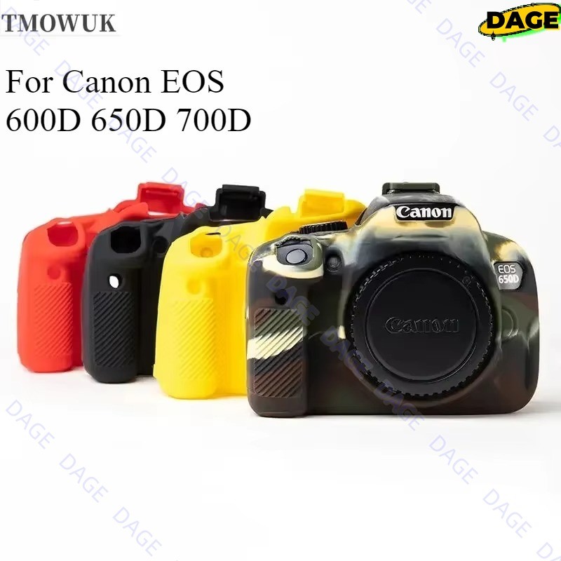 Dành Cho Canon EOS 600D 650D 700D Silicon Giáp Da Vỏ Bảo Vệ Thân Máy Ảnh DSLR Túi kiss x5i x6i x7i R