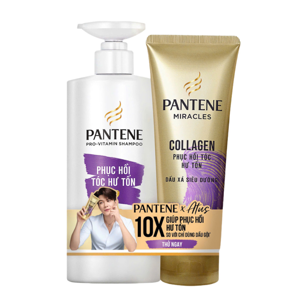 Combo Pantene phục hồi hư tổn (Dầu gội 900ml + Dầu xả 150ml) - 65293