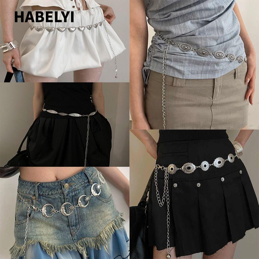 Dây thắt lưng HABELYI, Thắt lưng Bohemian cổ điển Y2K, Trang trí váy thời trang Bohemian Váy hợp thờ