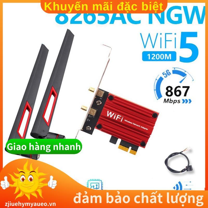 WiFi 5 PCI-E Wireless 8265AC Card Adapter Băng tần kép 2.4G / 5GHz 1200Mbps Bluetooth 4.2 Máy tính đ