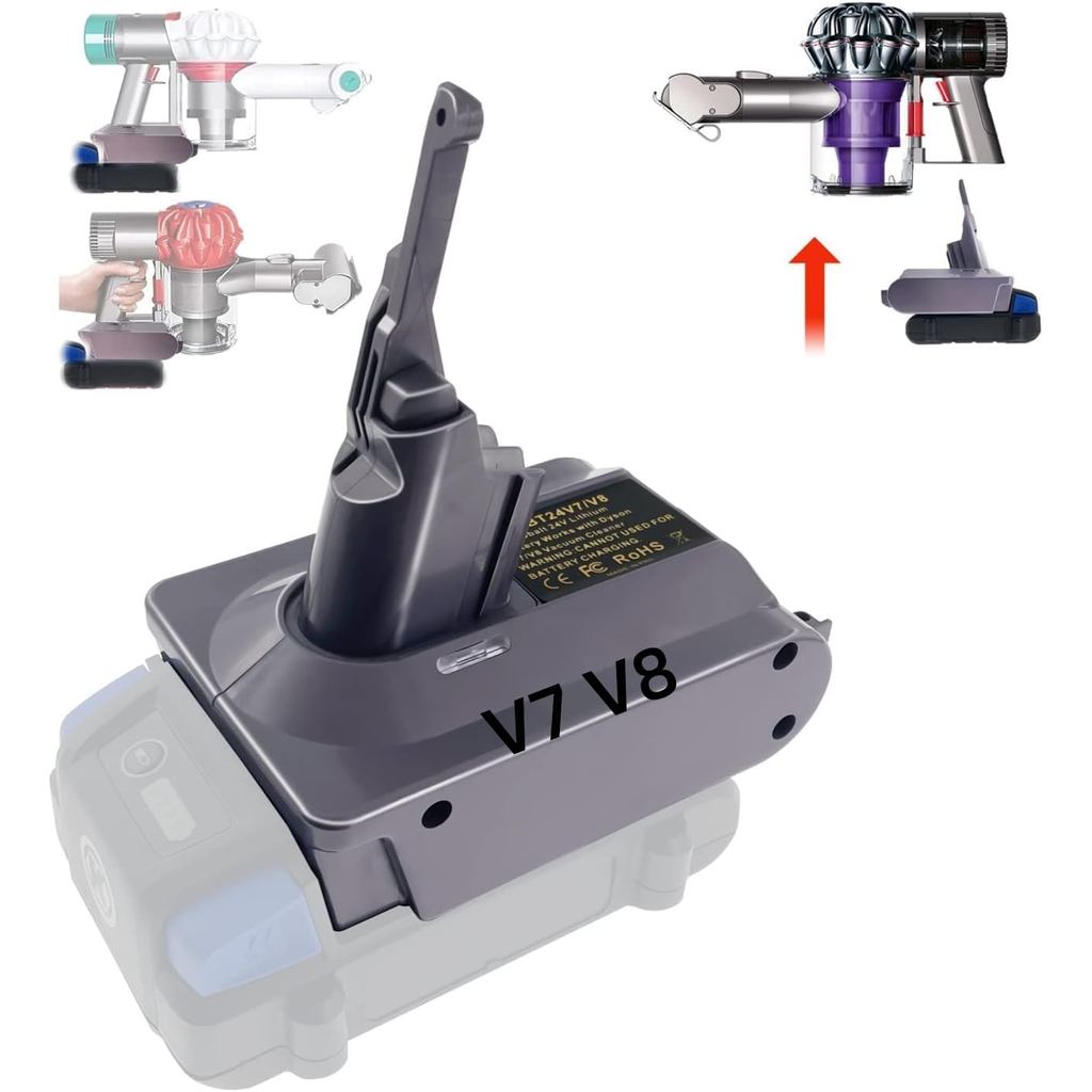 URUN KBT24V7V8 cho Bộ chuyển đổi pin Kobalt 24V cho máy hút bụi Dyson V7 V8, để thay thế pin Dyson V