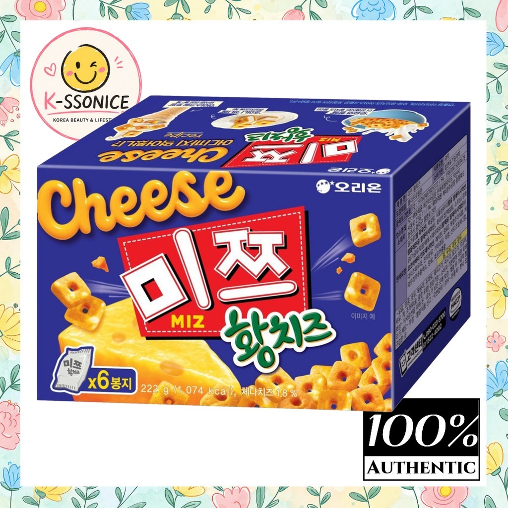 [orion] Miz Cheese Snack, 222g, 6 cái / Snack phô mai Hàn Quốc / Họa tiết giòn / Chính hãng 100% của